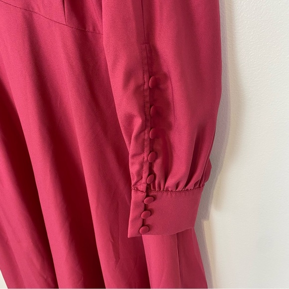 Eloquii Barbie Pink Bishops Long Sleeve Midi Dress Size 18 A Line - Picture 7 of 13